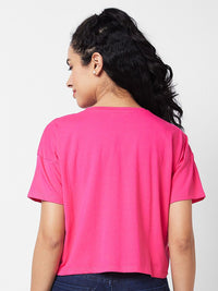 SPYKAR Graphic Printed Round Neck Cotton Pocket Boxy T-shirt
