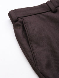 Park Avenue Men Self Design Textured Smart Fit Low-Rise Formal Trousers