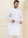 SOJANYA PLUS Kolar Mandarin Sulam Geometrik 100% Cotton Straight Kurta