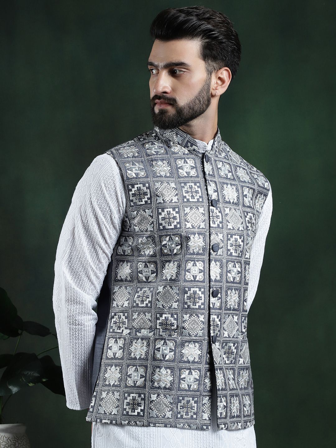 SOJANYA Jaket Nehru Sulam Lelaki