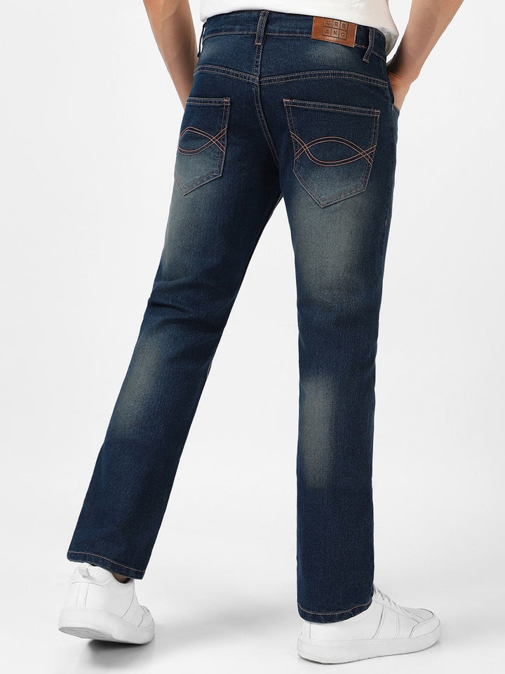 Urbano Fashion Men Bootcut Heavy Fade Clean Look Stretchable Jeans