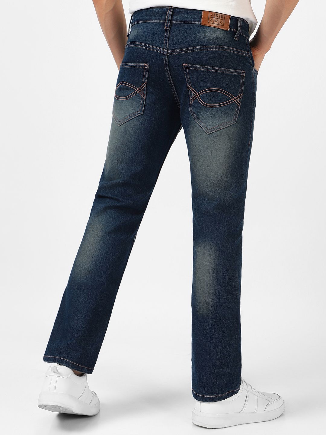 Urbano Fashion Men Bootcut Heavy Fade Clean Look Stretchable Jeans