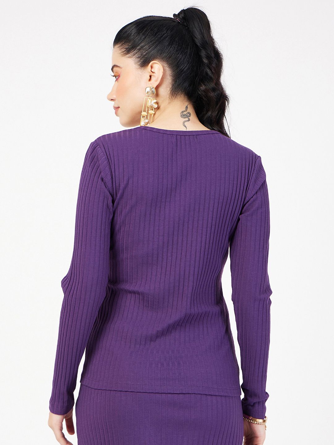 SASSAFRAS Square Neck Ribbed Top