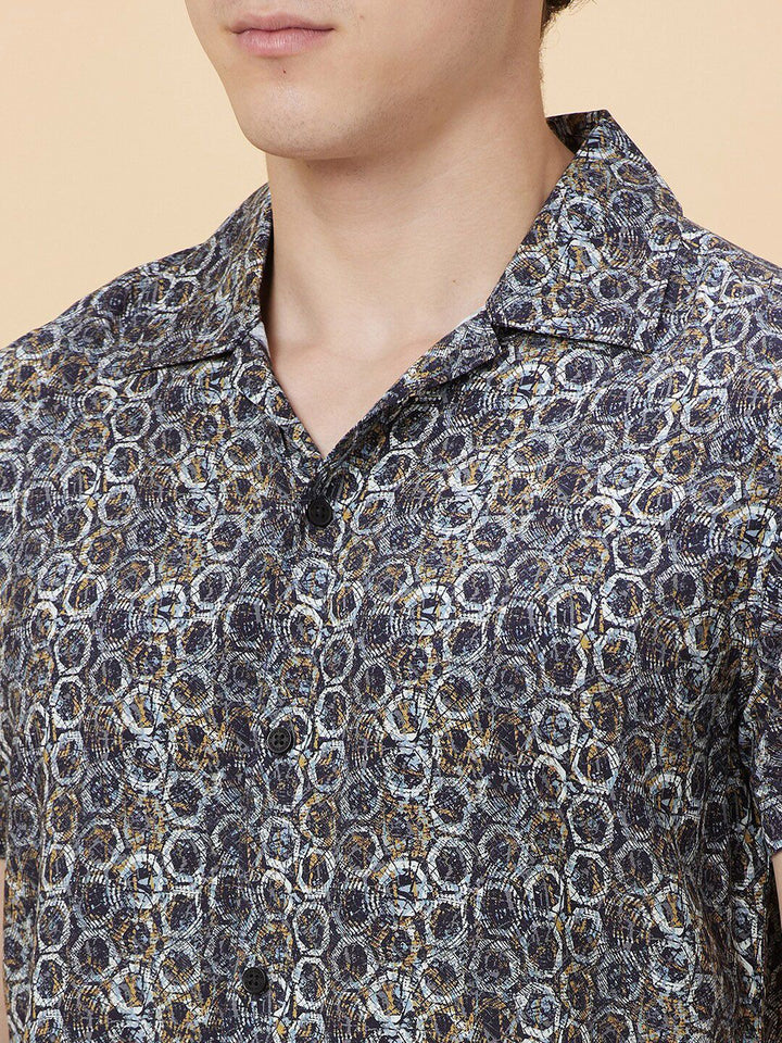 Being Human Slim Fit Geometric Printed Casual Shirt
