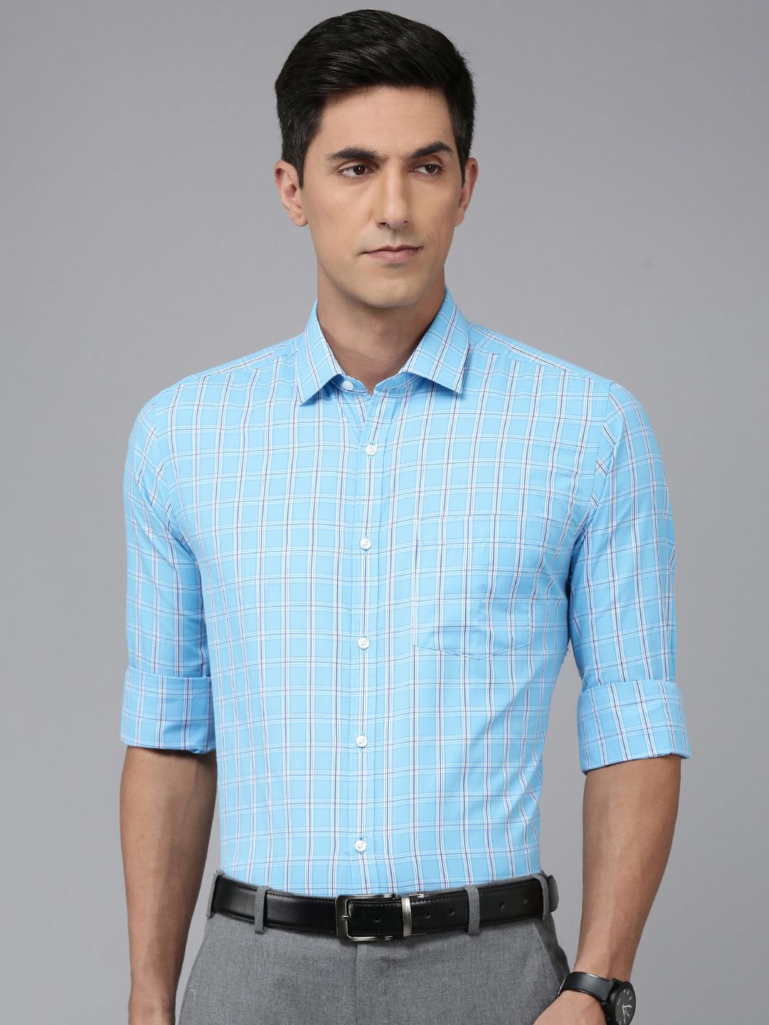 Park Avenue Slim Fit Checked Formal Shirt