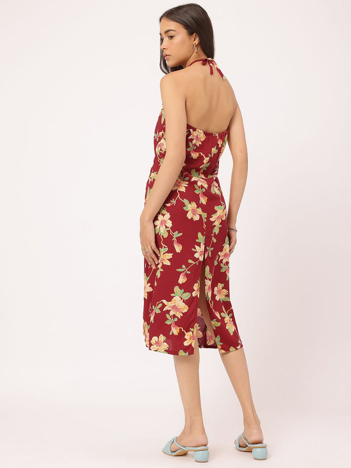 DressBerry Halter Haul Floral Haven Cotton Cambric Dress
