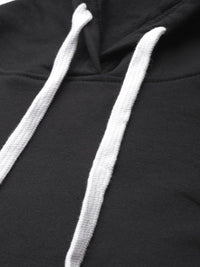 Campus Sutra Women Black Hooded Sweatshirt
