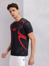 HRX by Hrithik Roshan Brand Logo & Abstract Printed Football T-shirt