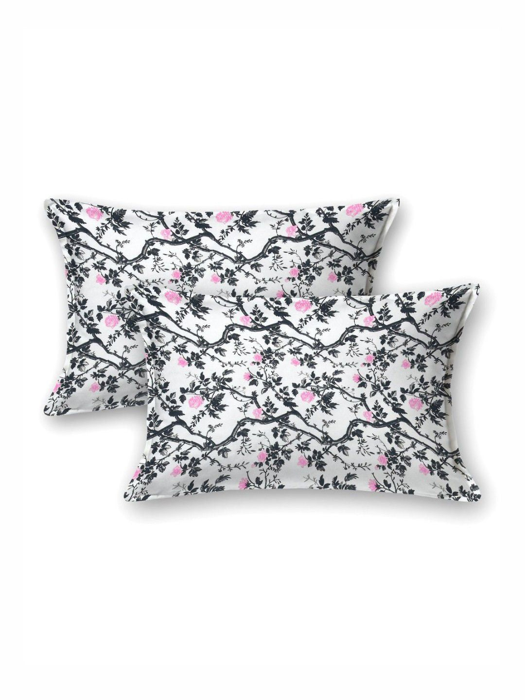 BOMBAY DYEING Florentine Grey Printed Pure Cotton 144 TC Queen Bedsheet Set 2.28 X 2.54 m