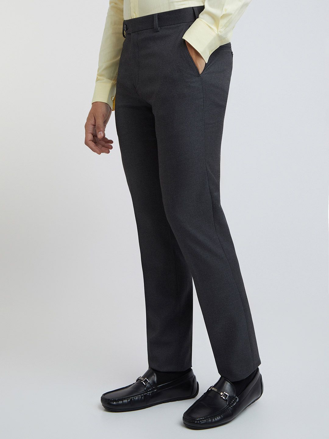Raymond Men Solid Slim Fit Formal Trousers