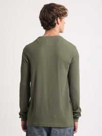 THE BEAR HOUSE Henley Neck Pure Cotton Slim Fit T-shirt