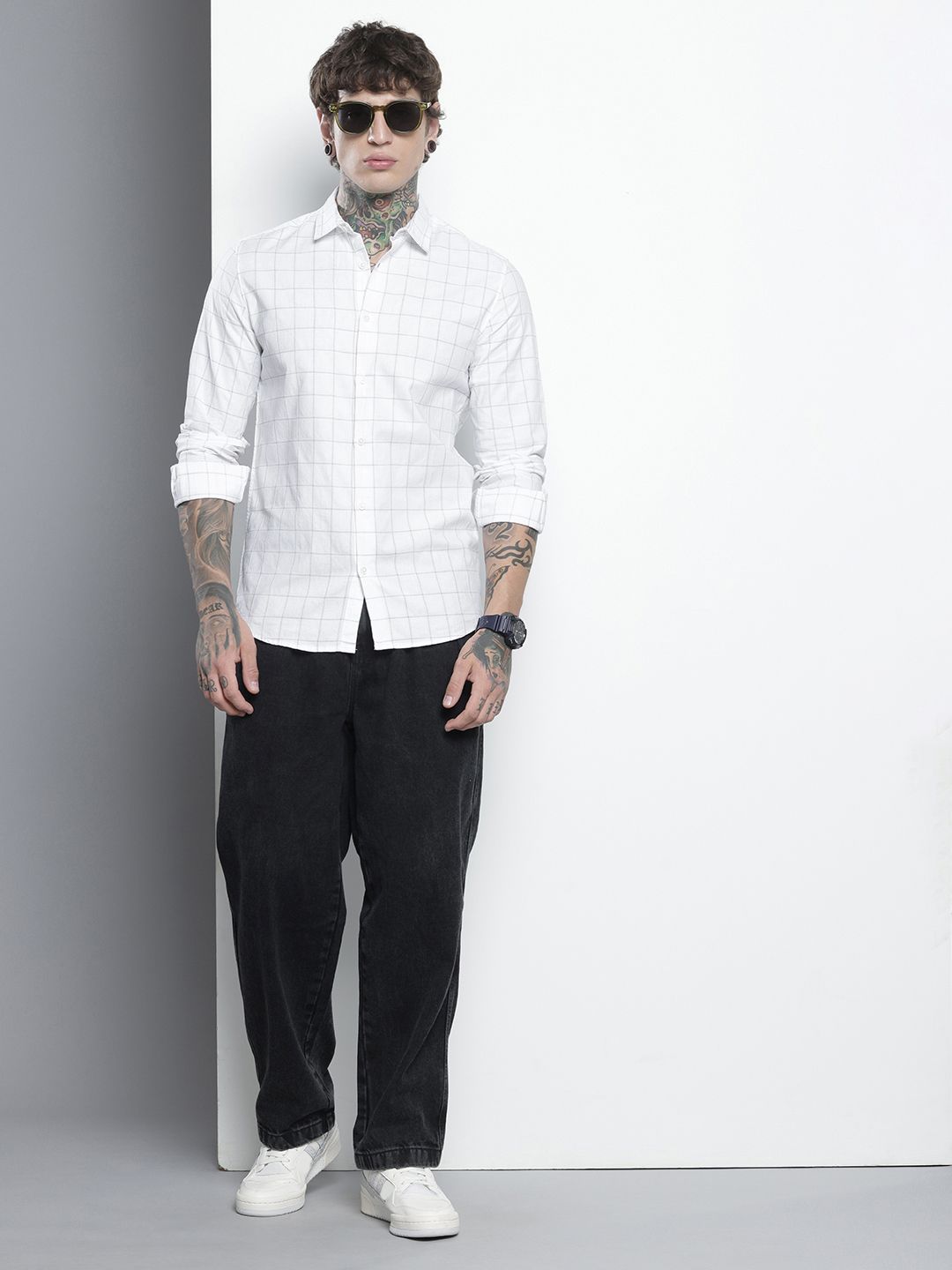 The Indian Garage Co Slim Fit Checked Casual Shirt