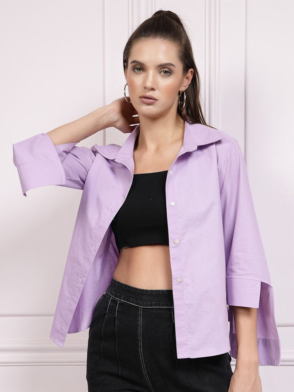 Athena Lavender High-Low Shirt Top