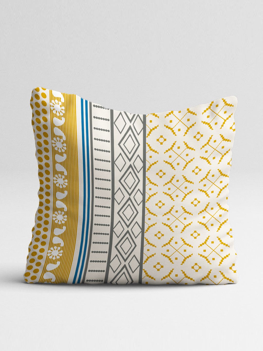 STITCHNEST Pink & Off-White Set of 5 Aztec Printed Square Cushion Covers