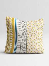STITCHNEST Pink & Off-White Set of 5 Aztec Printed Square Cushion Covers