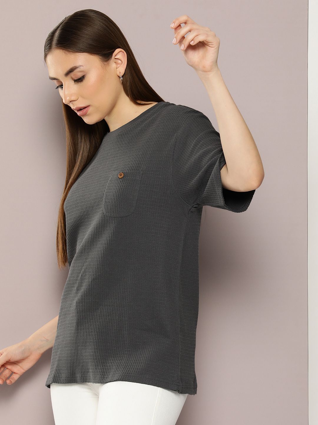 DILLINGER Women Pure Cotton  Oversized T-shirt