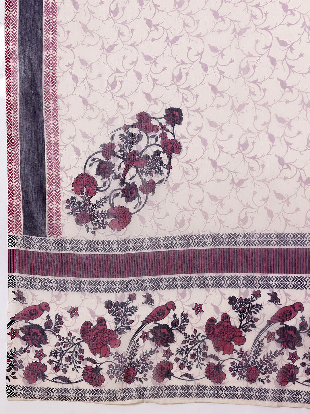 Anouk Printed Gotta Patti Cotton Angrakha Kurta with Palazzos & With Dupatta