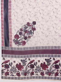 Anouk Printed Gotta Patti Cotton Angrakha Kurta with Palazzos & With Dupatta
