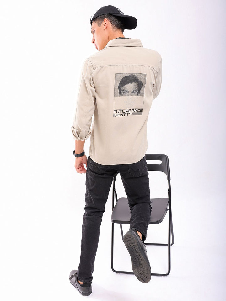 The Indian Garage Co Back Graphic Print Twill Slim Fit Pure Cotton Shirt