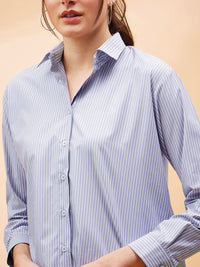 SASSAFRAS BASICS Comfort Striped Spread Collar Long Sleeves Casual Shirt