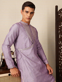 House of Pataudi  Floral Yoke Design Angrakha Sequinned Jashn Kurta with Salwar