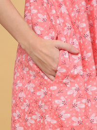 Sweet Dreams Women Floral Printed Pure Cotton Maxi Nightdress