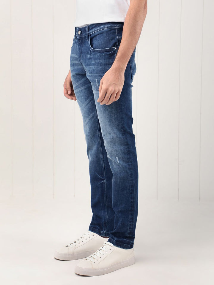 RARE RABBIT Men Grimm Slim Fit Ed Cotton Jeans