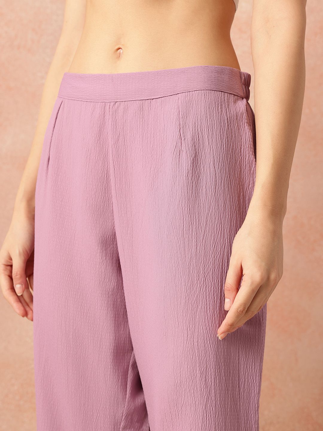 all about you Regular Crinkled Kurta with Trousers