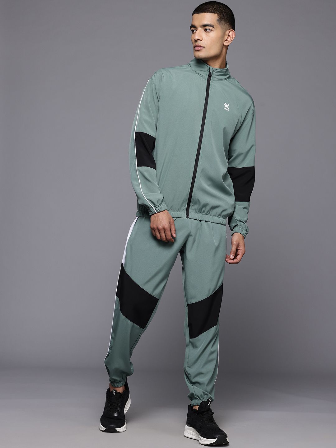 HRX by Hrithik Roshan Men Colourblock Rapid-Dry Lifestyle Tracksuit
