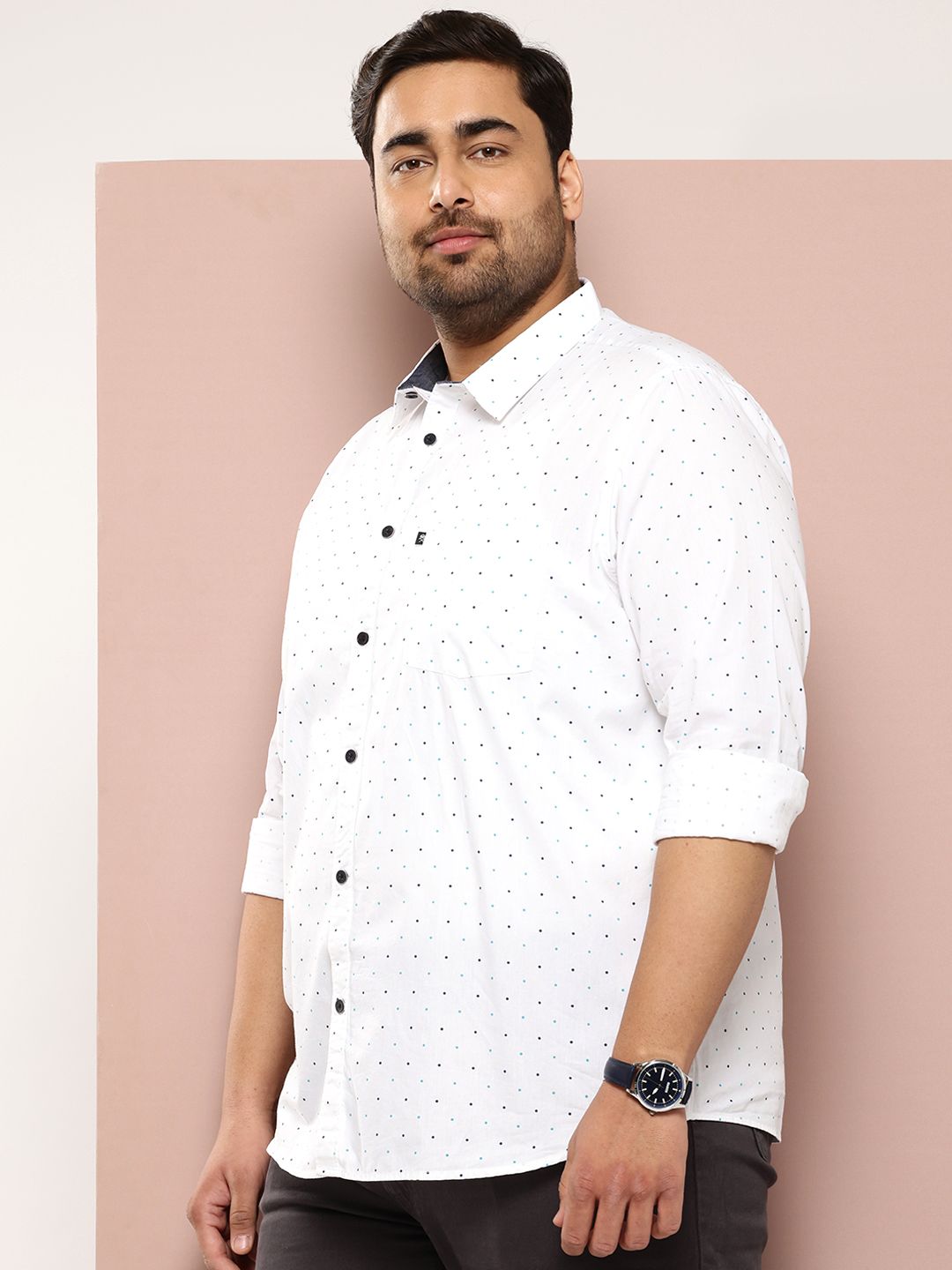 Thomas Scott Plus Size Premium Printed Pure Cotton Casual Shirt