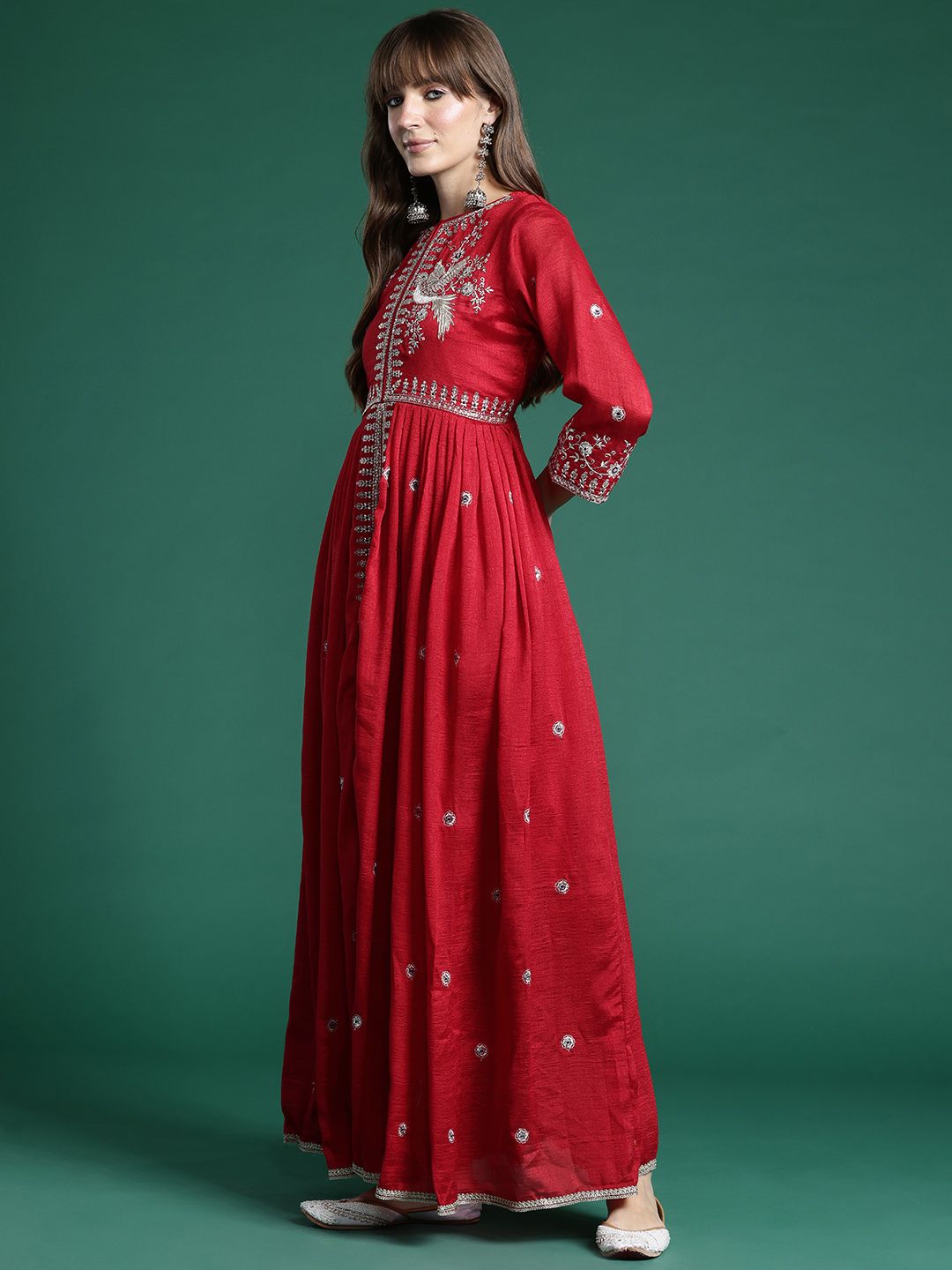 Indo Era Ethnic Motifs Embroidered Empire Kurta with Trousers