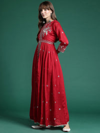 Indo Era Ethnic Motifs Embroidered Empire Kurta with Trousers
