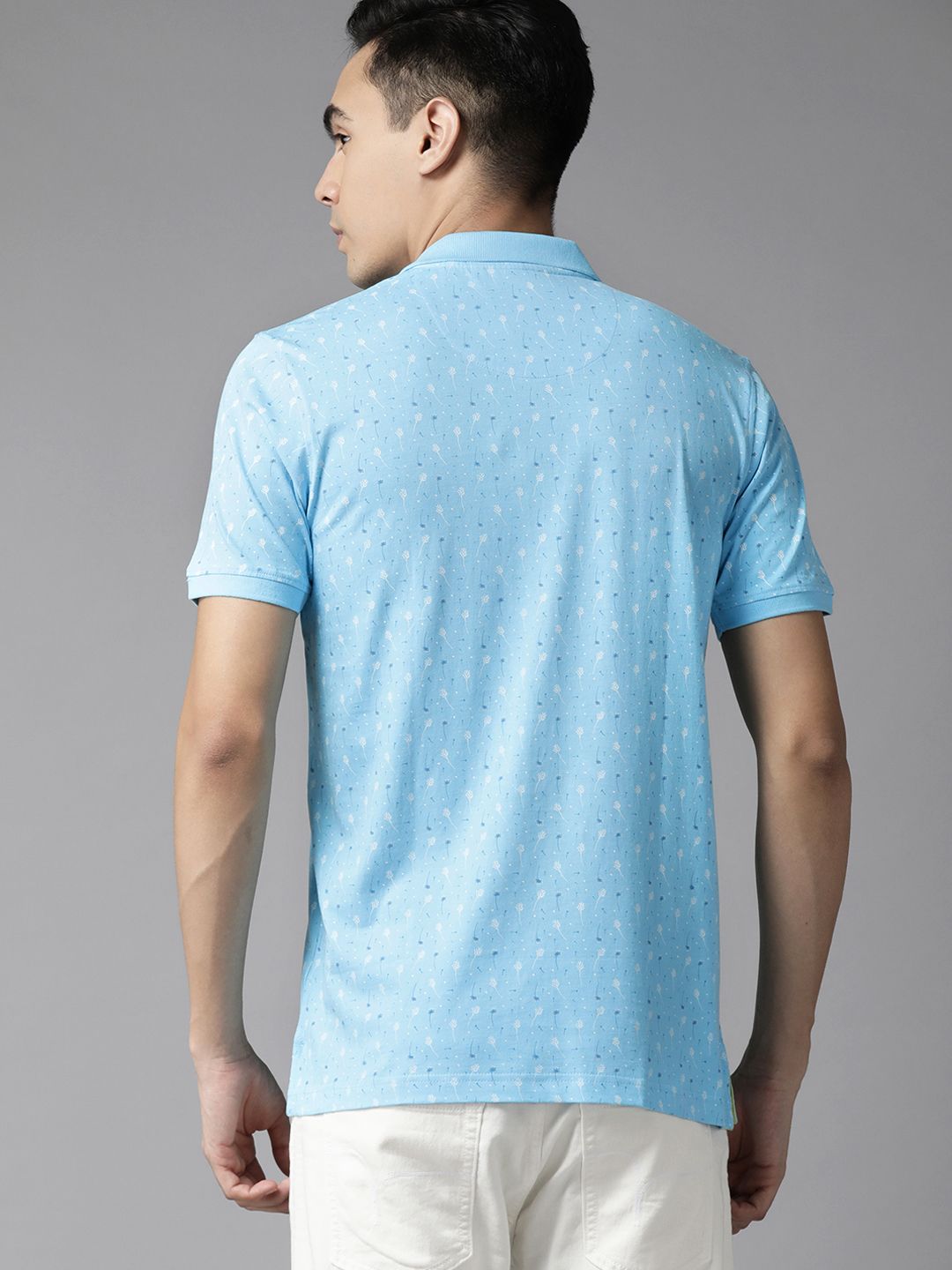 Park Avenue Men Printed Polo Collar Slim Fit T-shirt