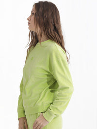 Rareism bulat leher kapas pullover sweatshirt