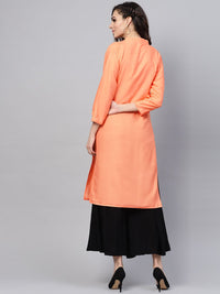 SOJANYA Kurta Lurus Pepejal Warna Peach