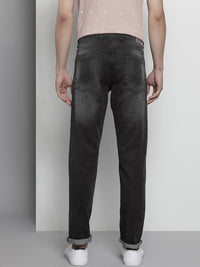 The Indian Garage Co Men Black Slim Fit Low Distress Light Fade Stretchable Jeans