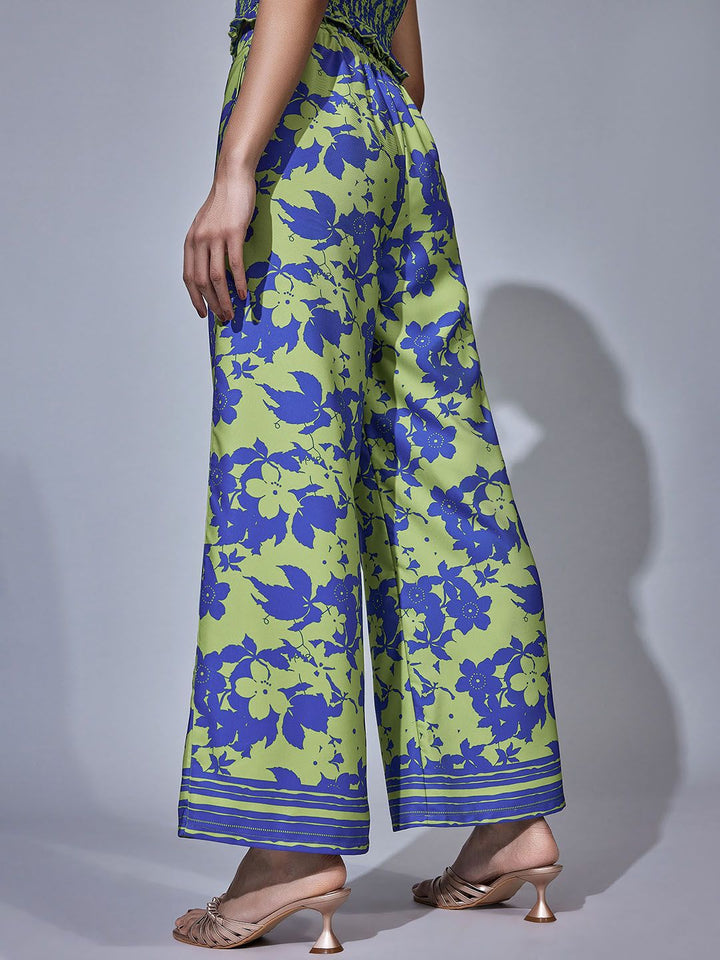 The Label Life Women Floral Printed Flared Parallel Trouser