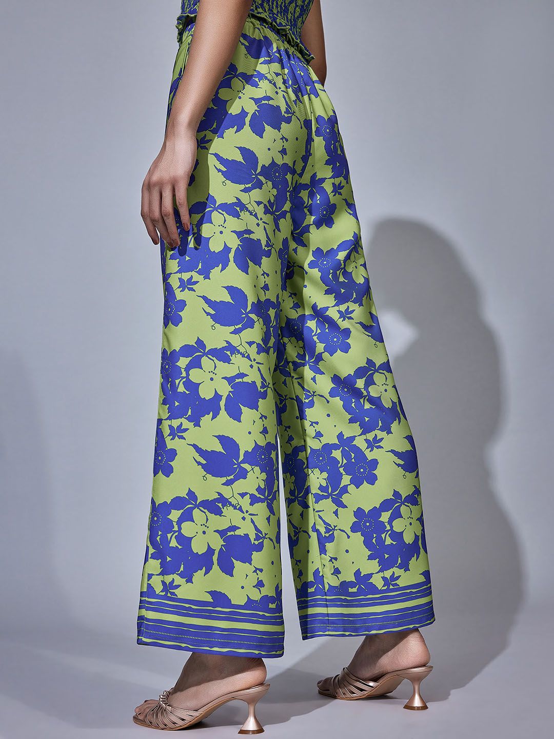 The Label Life Women Floral Printed Flared Parallel Trouser