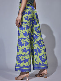 The Label Life Women Floral Printed Flared Parallel Trouser