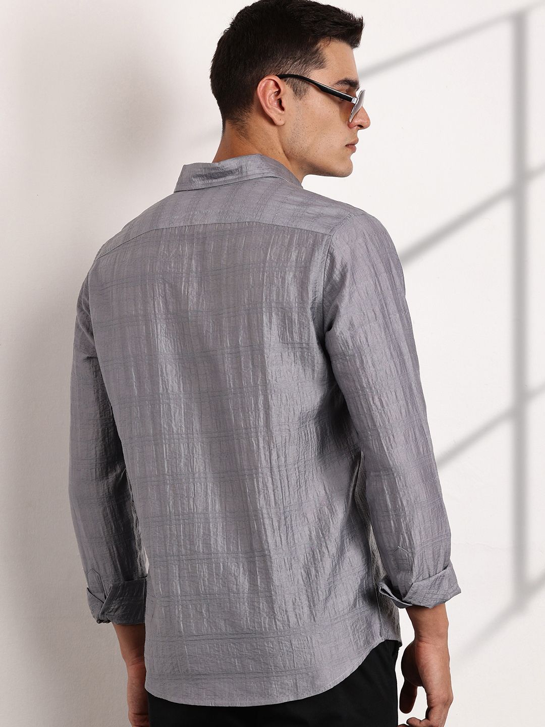 Thomas Scott Men Classic Slim Fit Opaque Casual Shirt
