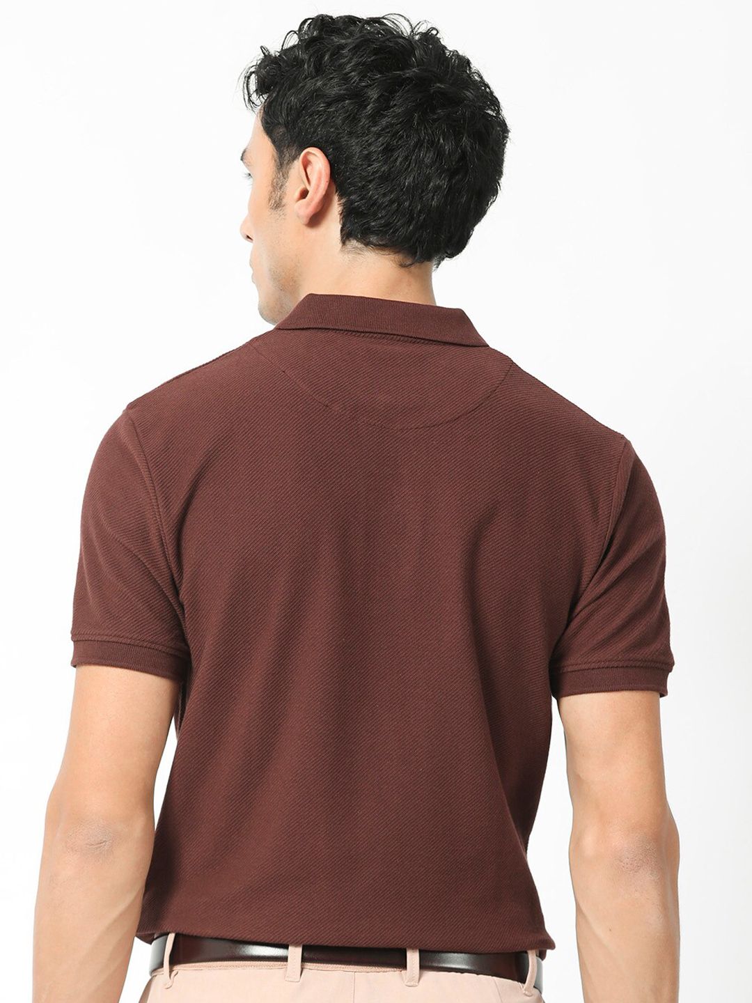 RARE RABBIT Men Rings-4 Slim Fit Solid Polo Collar T-Shirt