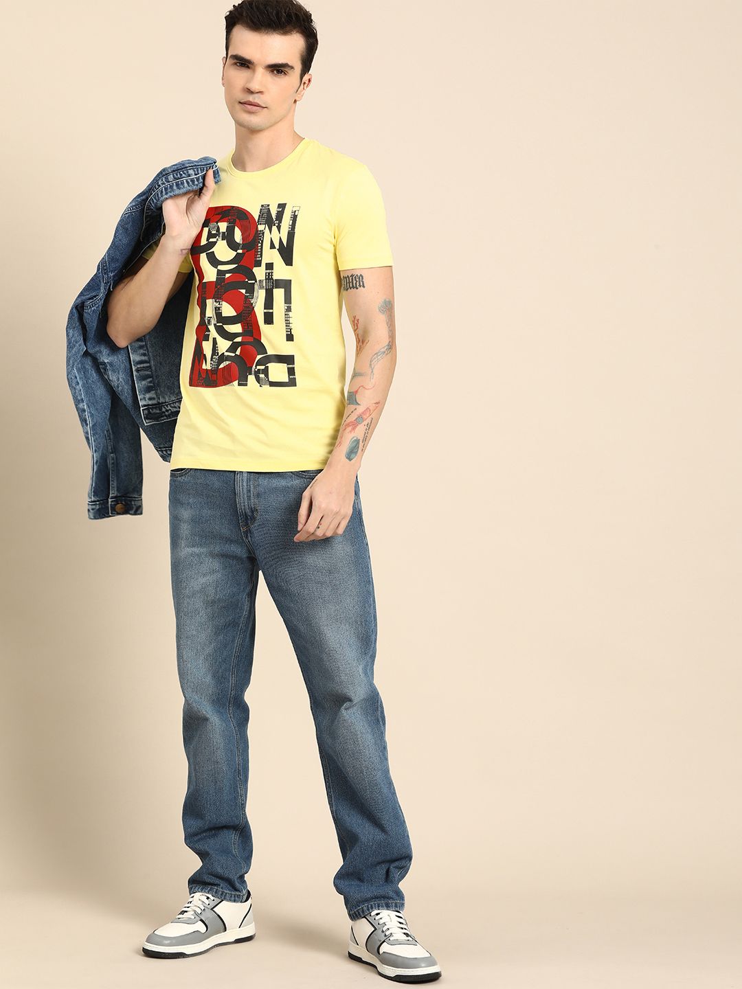 Being Human Typography Printed Pure Cotton T-shirt