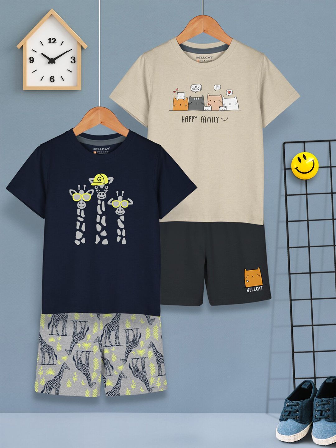 HELLCAT Pack 2 Boys Printed T-shirt with Shorts