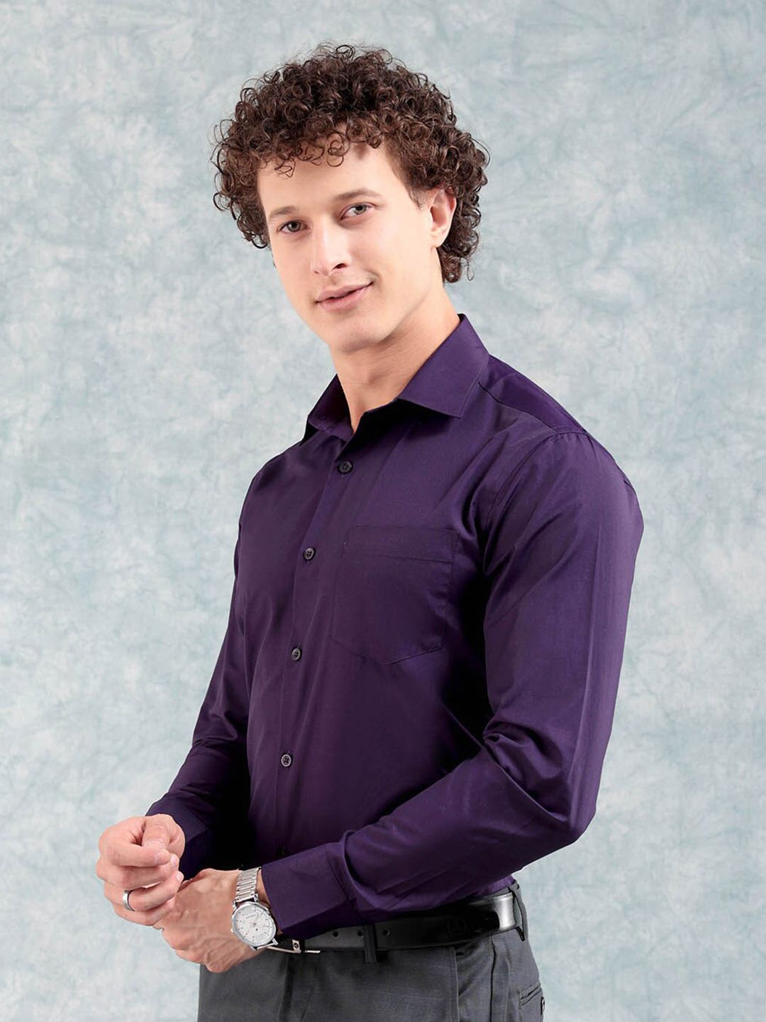 The Indian Garage Co. X Luxe Slim Fit Long Sleeves Cotton Opaque Formal Shirt