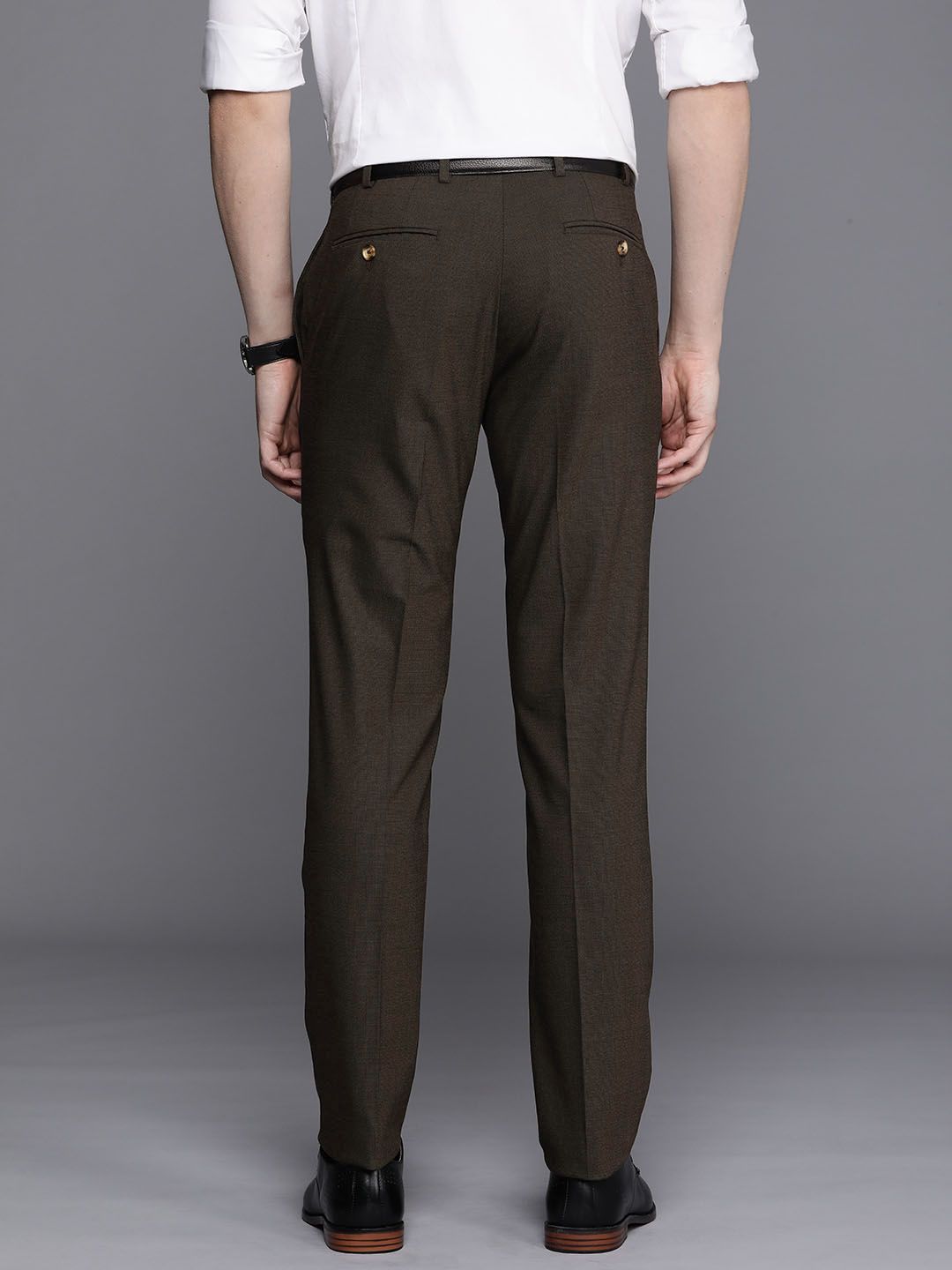 Raymond Men Textured Slim Fit Formal Trousers