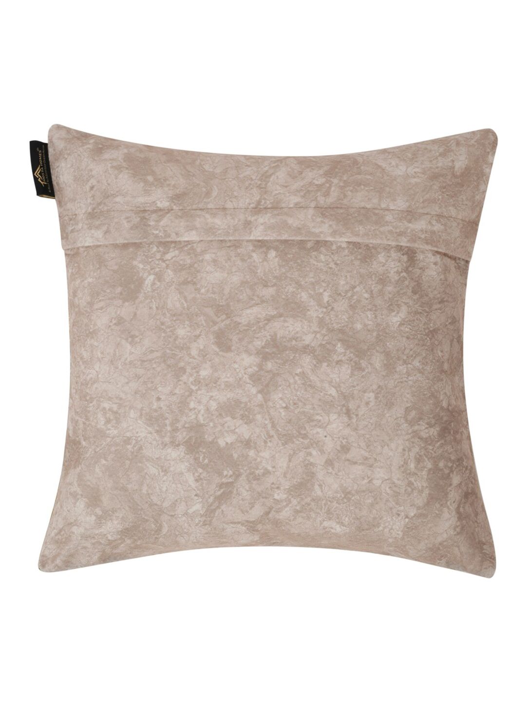 HOSTA HOMES Cream-Coloured & Gold-Toned 2 Pieces Floral Velvet Square Cushion Covers