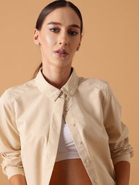 STREET 9 Beige Comfort Pure Cotton Casual Shirt