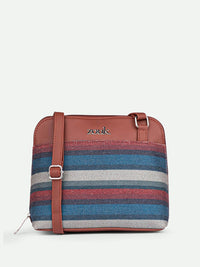 ZOUK Striped Structured Sling Bag