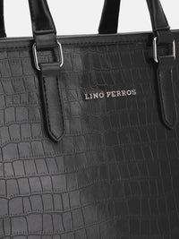 Lino Perros Croc Textured Structured Handheld Bag