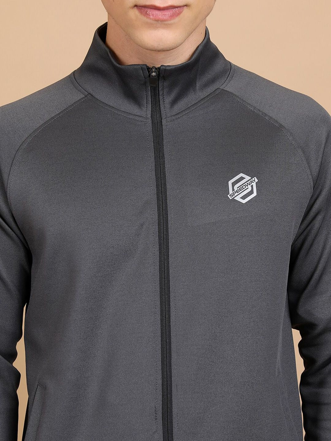 HIGHLANDER Mock Collar Front-Open Sweatshirt